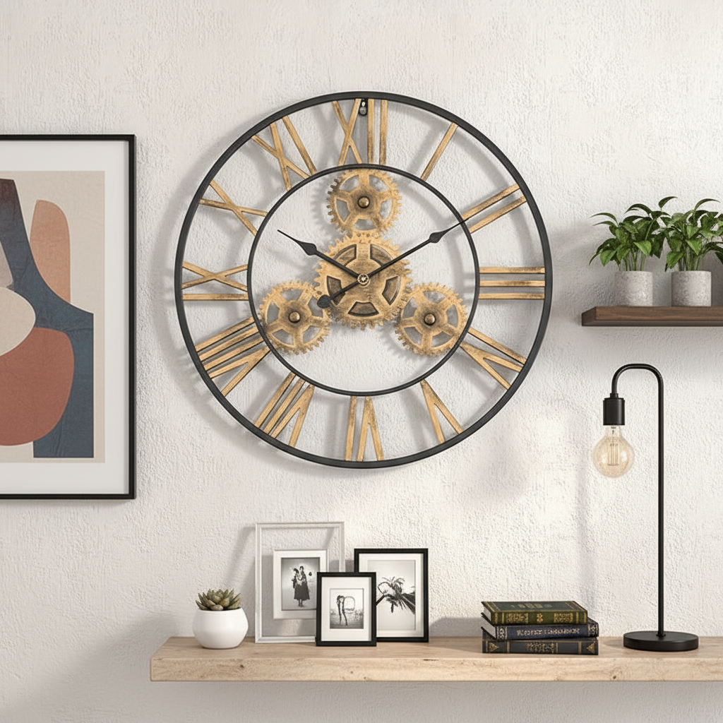 Horloge Murale | Steampunk Grand Engrenage | Temps Machine | AngMask