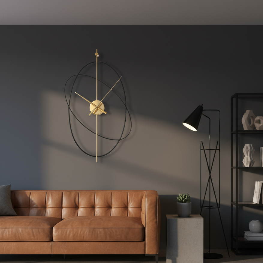 Horloge Murale | Ovale Métal Artistique | Métal Ovale | Milo