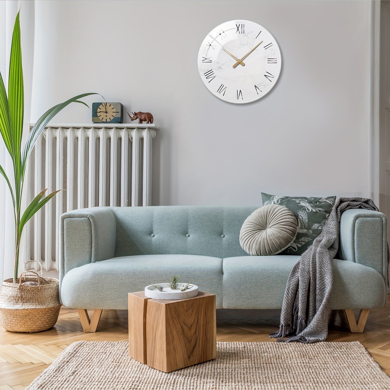 Horloge Murale | Verre Trempé Design | Style Image | Marmor